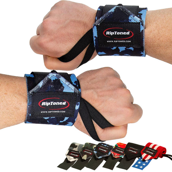 Rip Toned 18” Wrist Wraps - USPA Endorsed Wrist Straps for Weightlifting - Quality Wrist Support - Adjustable, Durable, Machine Washable - Gym Wraps for Powerlifting - for Men & Women