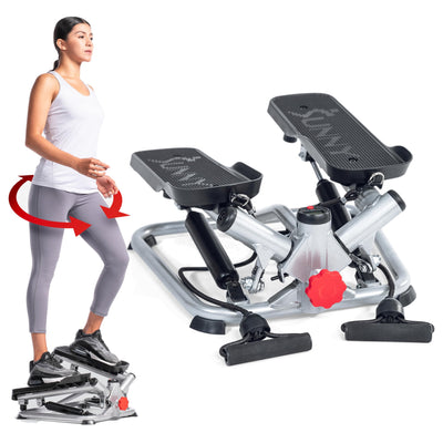 Sunny Health & Fitness Mini Steppers for Exercise at Home, Stair Step Workout Machine, Full Body Cardio Equipment, with Optional Free SunnyFit App Connection and Resistance Band