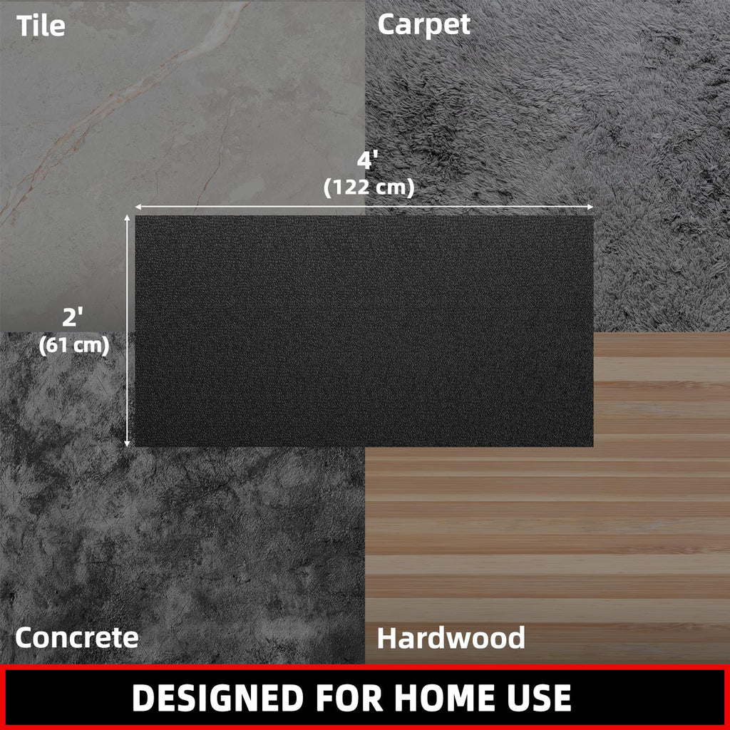 Treadmill Mat, 7'x3'/6'x3'/6'x2.5'/5.6'x2'/4'x2', 6mm Thick Exercise Equipment Gym Mat for Hardwood FloorCarpet, Compatible with Peloton Bike, Indoor Spin Bike, Elliptical