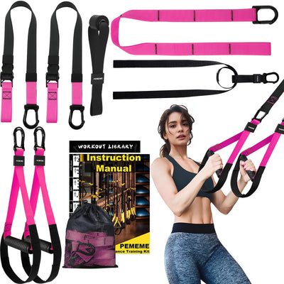 Home Resistance Training Kit | Full-Body Workout with Suspension Trainer Straps, Door Anchor, Handles, and Carrying Bag | Complete Home Gym Equipment