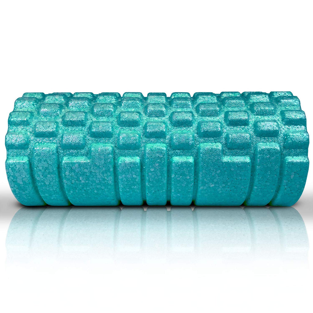 High Density Foam Roller Massager for Deep Tissue Massage of The Back and Leg Muscles - Self Myofascial Release of Painful Trigger Point Muscle Adhesions - 13" Turquoise