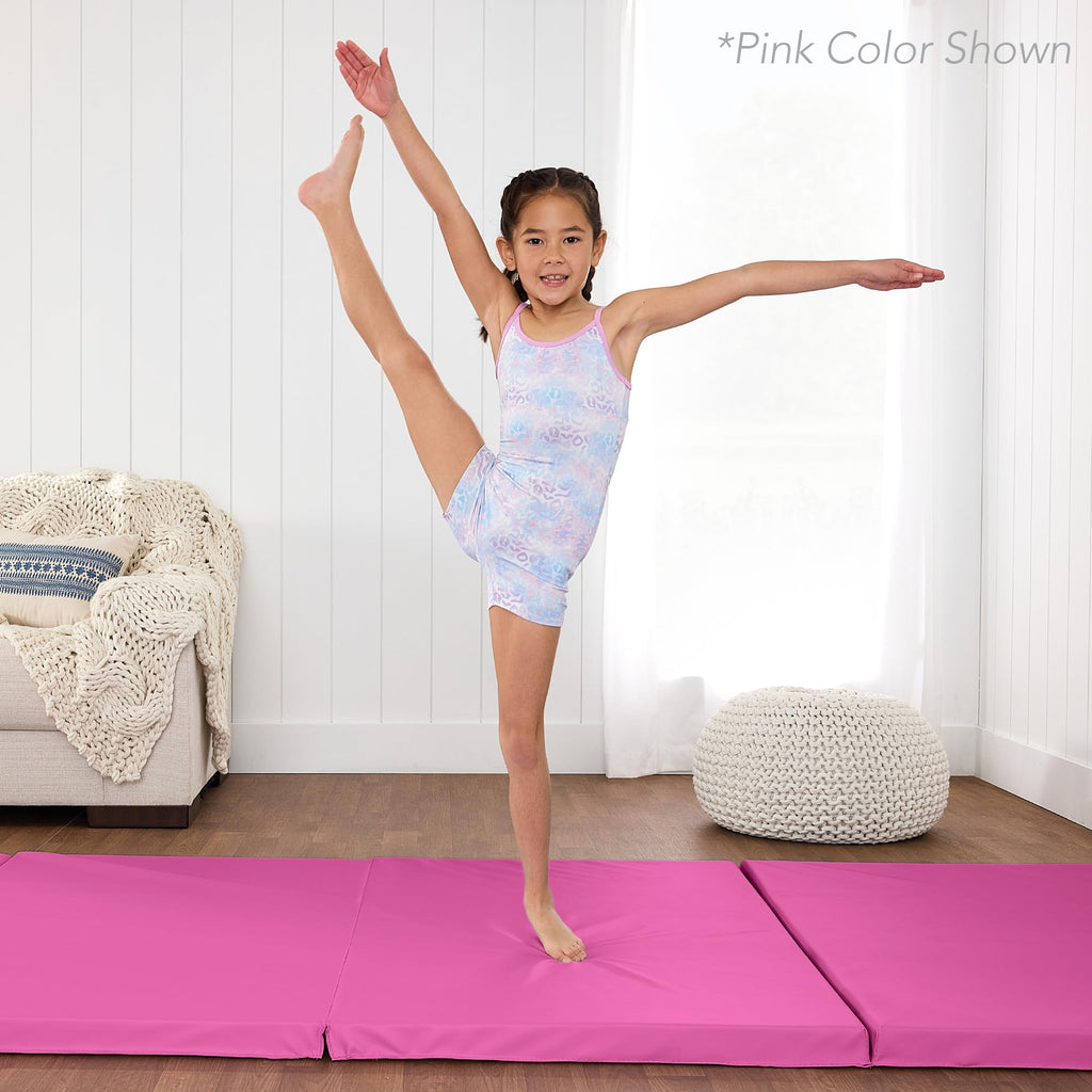 Best Choice Products 10ftx4ftx2in Folding Gym Mat 4-Panel Exercise Gymnastics Aerobics Workout Fitness Floor Mats w/Carrying Handles