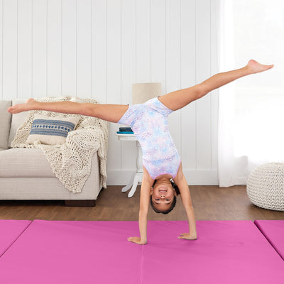 Best Choice Products 10ftx4ftx2in Folding Gym Mat 4-Panel Exercise Gymnastics Aerobics Workout Fitness Floor Mats w/Carrying Handles