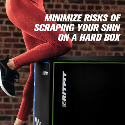 RitFit 3 in 1 Extra Firm Soft Plyo Box Foam Plyometric Box-30”x24”x20”-20"x18"x16" Heavy Duty High Density Foam Jumping Box 3 Sizes with PVC Cover,Platform for Home Gym Fitness, 440lb Weight Capacity