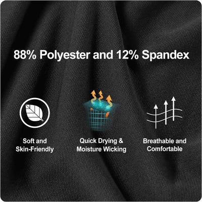 Roadbox Compression Shorts for Men, 3 Pack Athletic Workout Underwear, Running Gym Spandex Base Layer Boxer Briefs