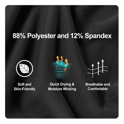 Roadbox Compression Shorts for Men, 3 Pack Athletic Workout Underwear, Running Gym Spandex Base Layer Boxer Briefs