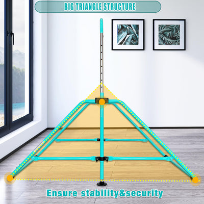 MARFULA Foldable Gymnastic Bar for Kids Ages 3-9, 9 Height Levels, 200 lbs Weight Capacity, 5 Ft Length Gymnastic Kip Bar with Mat, Gymnastic Equipment for Home and Gym Center Indoor Outdoor Use