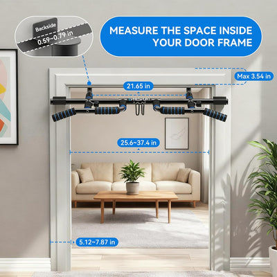 EPHESPORT New Version Pull Up Bar with Resistance Bands, No Screwing Pullup Bar for Doorway, Ergonomic Grip, USA Original Patent Design, 440 Lbs Capacity, Chin Ups Strength Training Equipment