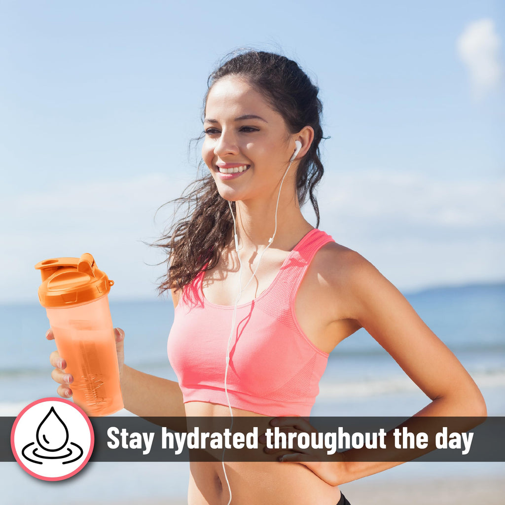 Mr. Pen- Shaker Bottles for Protein Mixes, 28 oz, 2 Pack, Light Blue & Red, Protein Shaker Bottle with Wire Whisk Ball, Blender Bottle