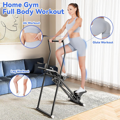 Stair Stepper & Ab Machine by SEWD, 2-in-1 Cardio Workout Equipment with Adjustable Handlebar & Large Pedals, 90% Pre-Assembled Fitness Equipment, Quickly Switch from Stepper to Abdominal Machine