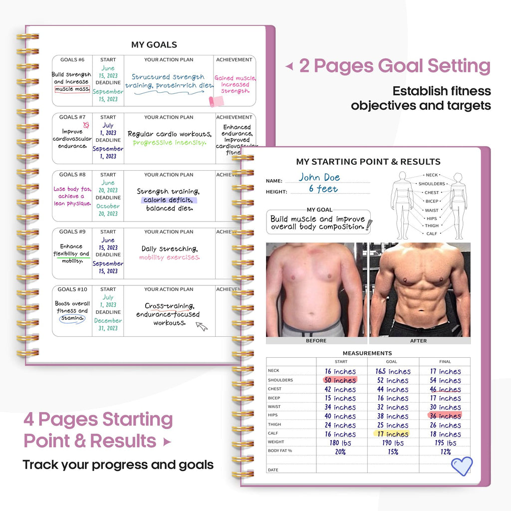 Fitness Workout Journal for Women & Men, A5(5.5" x 8.2") Workout Log Book Planner for Tracking, Progress, and Achieving Your Wellness Goals - Green