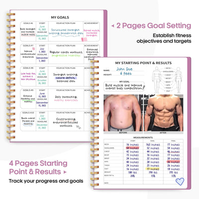 Fitness Workout Journal for Women & Men, A5(5.5" x 8.2") Workout Log Book Planner for Tracking, Progress, and Achieving Your Wellness Goals - Green
