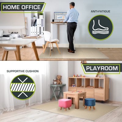 ProsourceFit Puzzle Exercise Mat ½ in, EVA Interlocking Foam Floor Tiles for Home Gym, Mat for Home Workout Equipment, Floor Padding for Kids, Black, 24 in x 24 in x ½ in, 24 Sq Ft - 6 Tiles