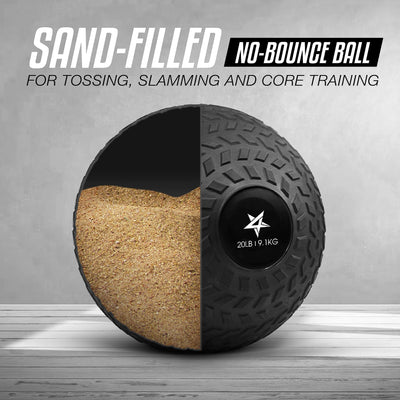 Yes4All Upgraded Fitness Slam Medicine Ball 10lbs for Strength, Power Workout | Exercise, Workout Ball | Orange Beast