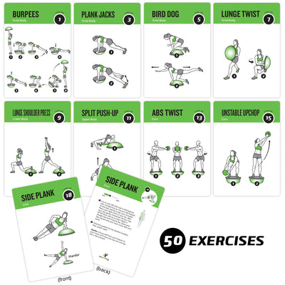 NewMe Fitness Stretching Workout Cards, Instructional Fitness Deck for Women & Men, Beginner Fitness Guide to Training Exercises at Home or Gym