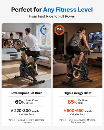 MERACH Exercise Bike, Brake Pad Stationary Bike with Exclusive App, Low Noise Indoor Cycling Bike with 300lbs Weight Capacity, Tablet Mount and Fitness Courses for Weight Loss