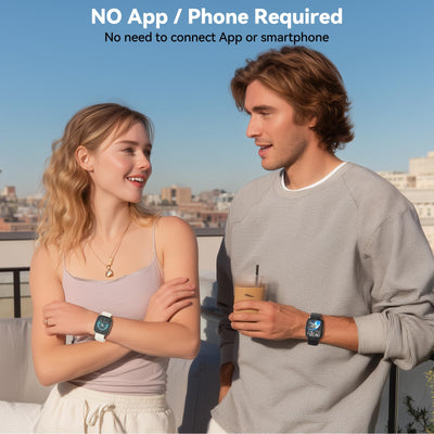 EURANS Smart Watch No App/Phone Required, Long Battery Life Fitness Tracker Watch,HD Screen, Waterproof Activity Tracker with Step Counter for Walking, Pedometer, Calories Tracker for Men Women