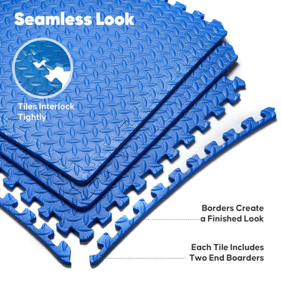 Home Gym Mat, Puzzle Exercise Mat, EVA Interlocking Foam Floor Tiles for Home Workout Equipment and Kids' Play Areas - Grey, 24 in x 24 in x ½ in - 12 Tiles (Grey, 12 Pack, 48 SQ FT)