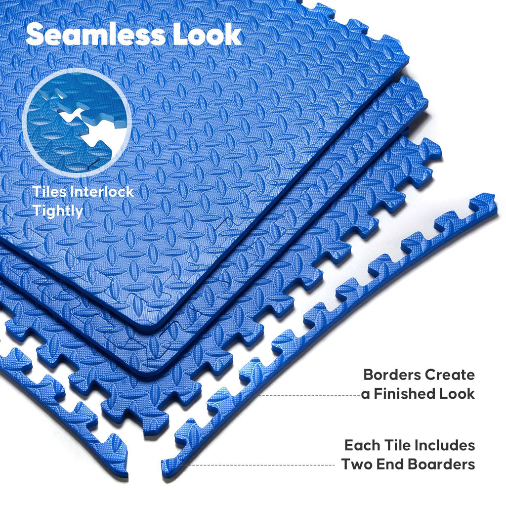 Home Gym Mat, Puzzle Exercise Mat, EVA Interlocking Foam Floor Tiles for Home Workout Equipment and Kids' Play Areas - Grey, 24 in x 24 in x ½ in - 12 Tiles (Grey, 12 Pack, 48 SQ FT)