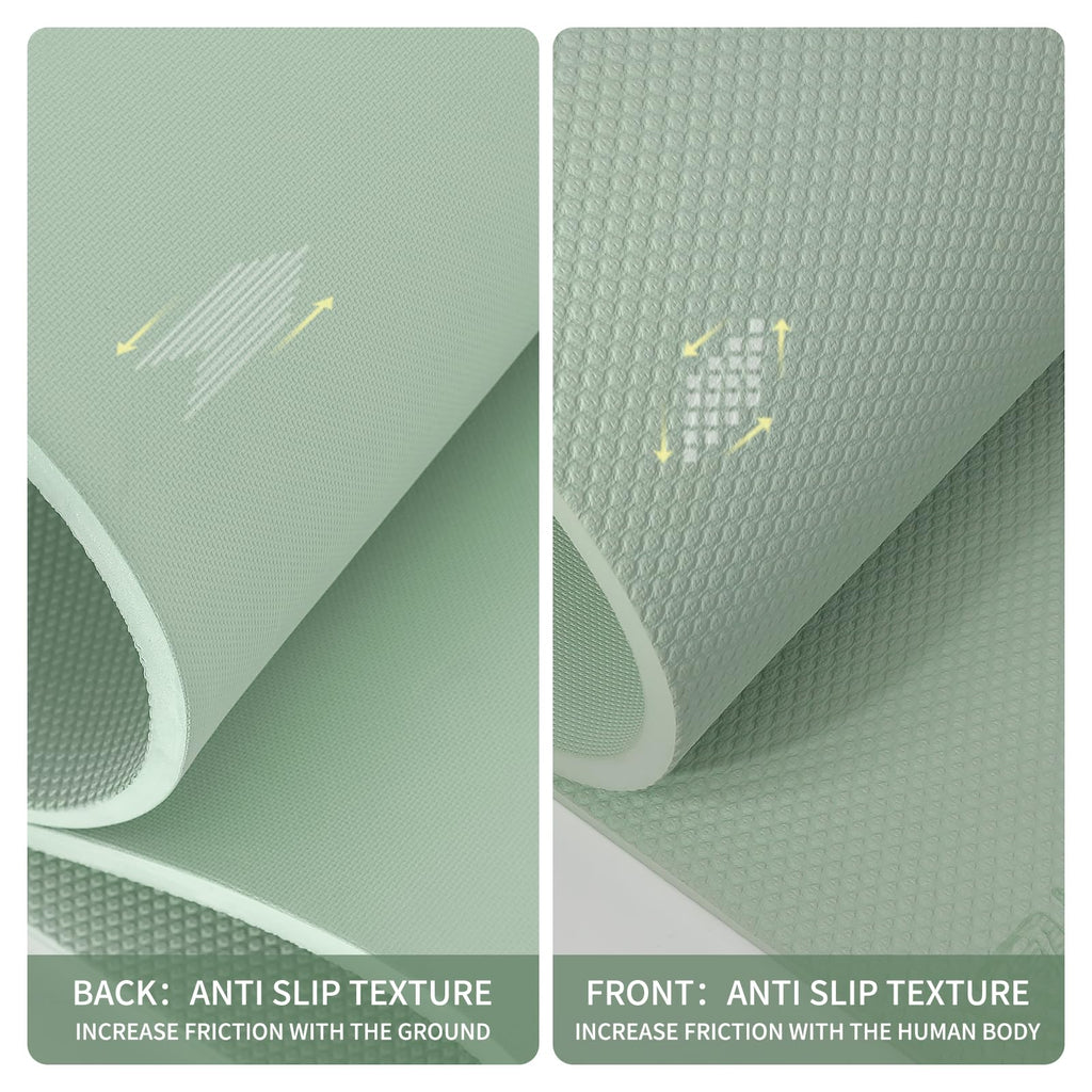 Large Yoga Mat-72’x36’x0.4’ Extra Width ＆ Thick,Comfortable,Non-Slip Exercise Mat-Works Great on All Floor for Stretching,Yoga Studio,Gym or Home Workouts