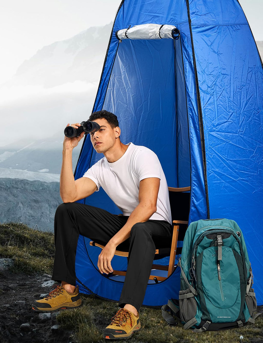 TBMPOY Mens Hiking Pants Lightweight Quick Dry 3 Pockets Travel Fishing Water-Resistant Athletic Workout Sweatpants