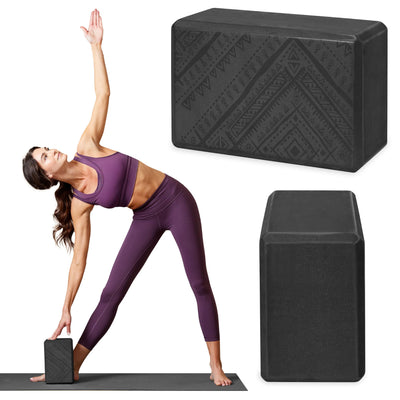 Gaiam Yoga Block - Supportive Latex-Free Eva Foam - Soft Non-Slip Surface with Beveled Edges for Yoga, Pilates, Meditation - Yoga Accessories for Stability, Balance, Deepen Stretches