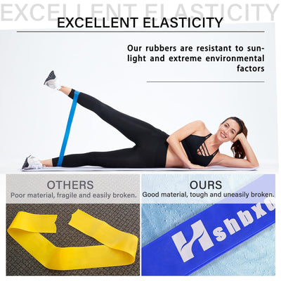 Resistance Bands for Working Out, Physical Therapy Bands, Latex Free Elastic and Exercise Bands Set for Stretching, Suitable for Rehab, Yoga, Pilates, Gym, Home Exercise