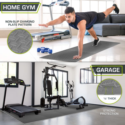 ProsourceFit Puzzle Exercise Mat ½ in, EVA Interlocking Foam Floor Tiles for Home Gym, Mat for Home Workout Equipment, Floor Padding for Kids, Black, 24 in x 24 in x ½ in, 24 Sq Ft - 6 Tiles