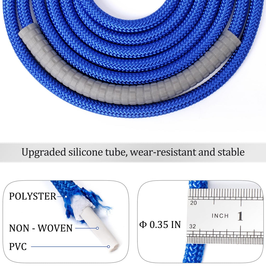 1LB Weighted Jump Ropes for fitness Women Men, Tangle-Free Ball Bearing Rapid Speed Skipping Jump Rope with Adjustable 9mm Cotton & PVC Cord, Aluminum Handles for MMA, Boxing, CrossFit, Weight-loss Workouts