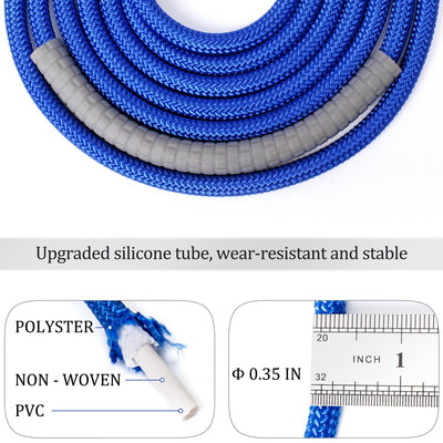 1LB Weighted Jump Ropes for fitness Women Men, Tangle-Free Ball Bearing Rapid Speed Skipping Jump Rope with Adjustable 9mm Cotton & PVC Cord, Aluminum Handles for MMA, Boxing, CrossFit, Weight-loss Workouts