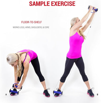 Gwee Gym - Resistance Bands Exercise Kit, LITE, Blue Exercise Bands, Build Lean Muscle with Workout Bands, Easily Portable, Includes an Accessory Kit, DVD, Travel Bag & Healthy Eating e-Book