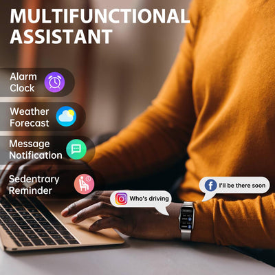 Fitness Tracker with 24/7 Continuous Heart Rate, Blood Oxygen Monitor, Smart Watch with Sleep Monitor, IP68 Waterproof Activity Tracker Step Counter for Women Men (Black)