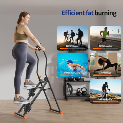 Stair Stepper for Home, Upgraded Vertical Climber Machine for Full-Body Workout, Compact Folding Cardio Exercise Climber, Resistance Adjustable Handlebar & Pedals