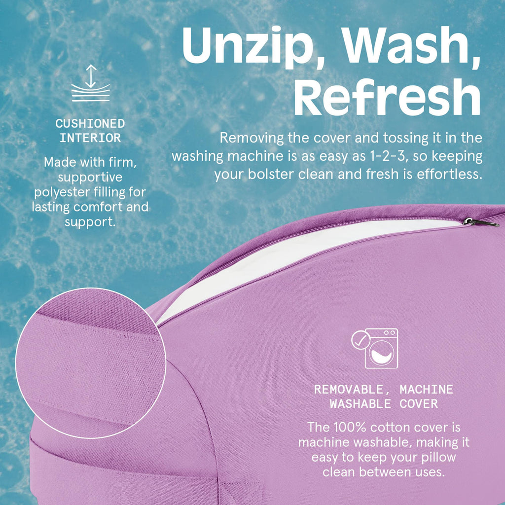 Retrospec Retrospec Sequoia Yoga Bolster Pillow - Meditation Cushion for Yoga Practices - Includes Machine Washable 100% Cotton Cover & Durable Carry Handle