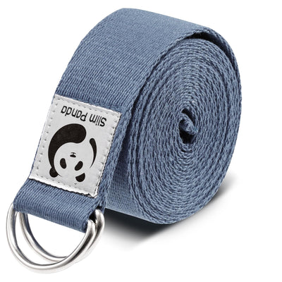 Slim Panda Yoga Strap for Stretching,Cotton Yoga Strap with Adjustable D-Ring Buckle,Non-Elastic Yoga Belt for Pilates,Gym Workouts,Physical Therapy,Improve Flexibility