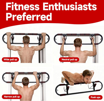 Adjustable Pull-Up Bar for Doorway - Heavy Duty, No Screw Installation, Multi-Function for Home Gym, Strength Training, JARGUUO