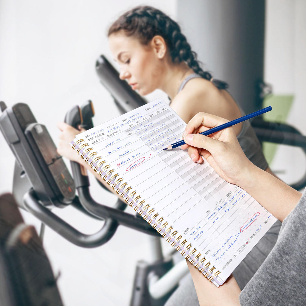 Fitness Journal Workout Planner for Women & Men, A5 (6.4" x 8.3") Workout Journal Log Book Planner Gift for Track Gym Essentials, Home Workouts, Track Progress, Achieve Wellness Goals, Pink