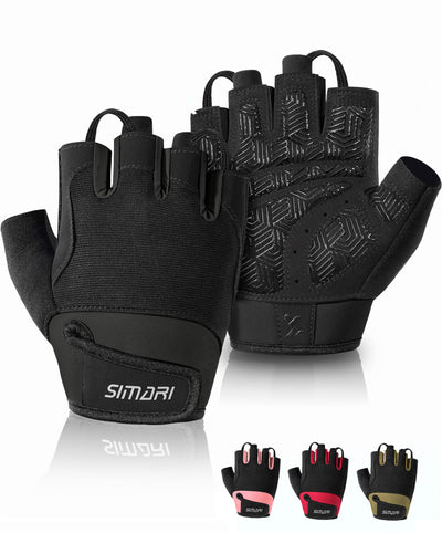 SIMARI Breathable Workout Gloves for Men & Women, Weight Lifting Gloves with Padded, Grip, Full Palm Protection, Gift for Gym Exercise, Cycling, Weightlifting Training, Fitness, Black, Pink, Size