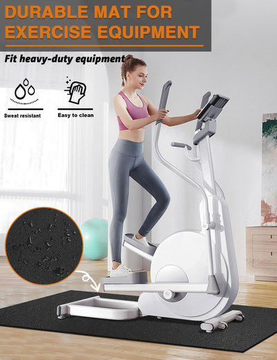 Treadmill Mat 96"x36", WERCHO Walking Pad Mat for Carpet Hardwood Floors 6mm Heavy-Duty Exercise Equipment Mat for Rowing Machine, Treadmil Pad, Spin Bike, Elliptical Trainer, Home, Gym
