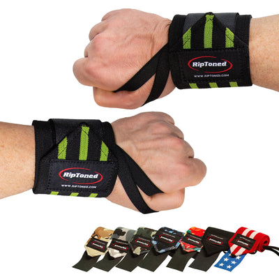 Rip Toned 18” Wrist Wraps - USPA Endorsed Wrist Straps for Weightlifting - Quality Wrist Support - Adjustable, Durable, Machine Washable - Gym Wraps for Powerlifting - for Men & Women