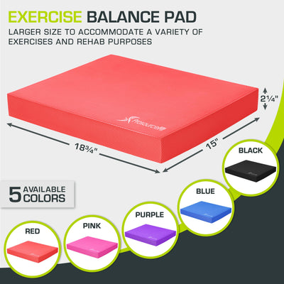 ProsourceFit Exercise Balance Pad – Large Cushioned Non-Slip Foam Mat & Knee Pad for Fitness, Stability Training, Physical Therapy, Yoga 15"x19"