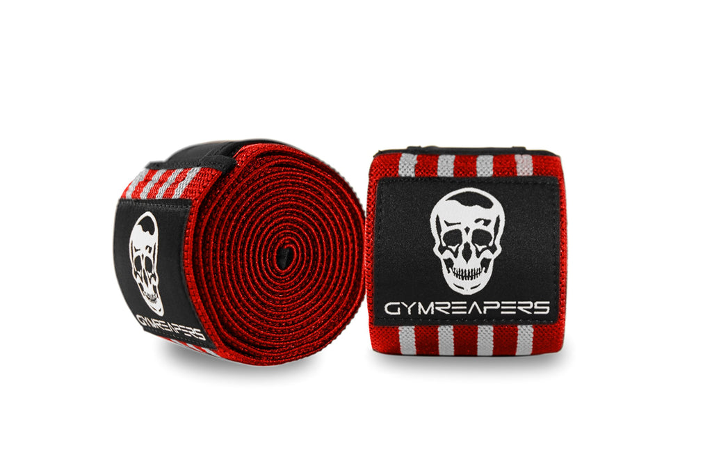 Gymreapers Knee Wraps for Squats and Powerlifting 72 Inch Compression Wraps with Strap for Men & Women Weightlifting Support