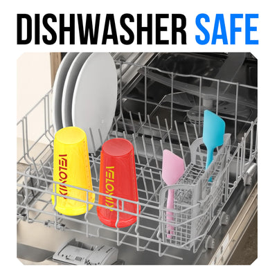 VELOMIX -2 Pack- 28 oz Protein Shaker Bottles for Protein Mixes - 2x Wire Whisk | Leak Proof Shaker Cups for Protein Shakes | Protein Shaker Bottle Pack (Black/Transparent)