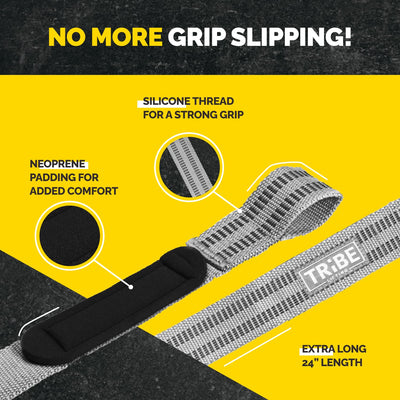 Heavy Duty Wrist Wraps & Lifting Straps – Weightlifting Wrist Wraps for Men with Silicone Grip & Padding – Gym Wrist Straps for Weightlifting