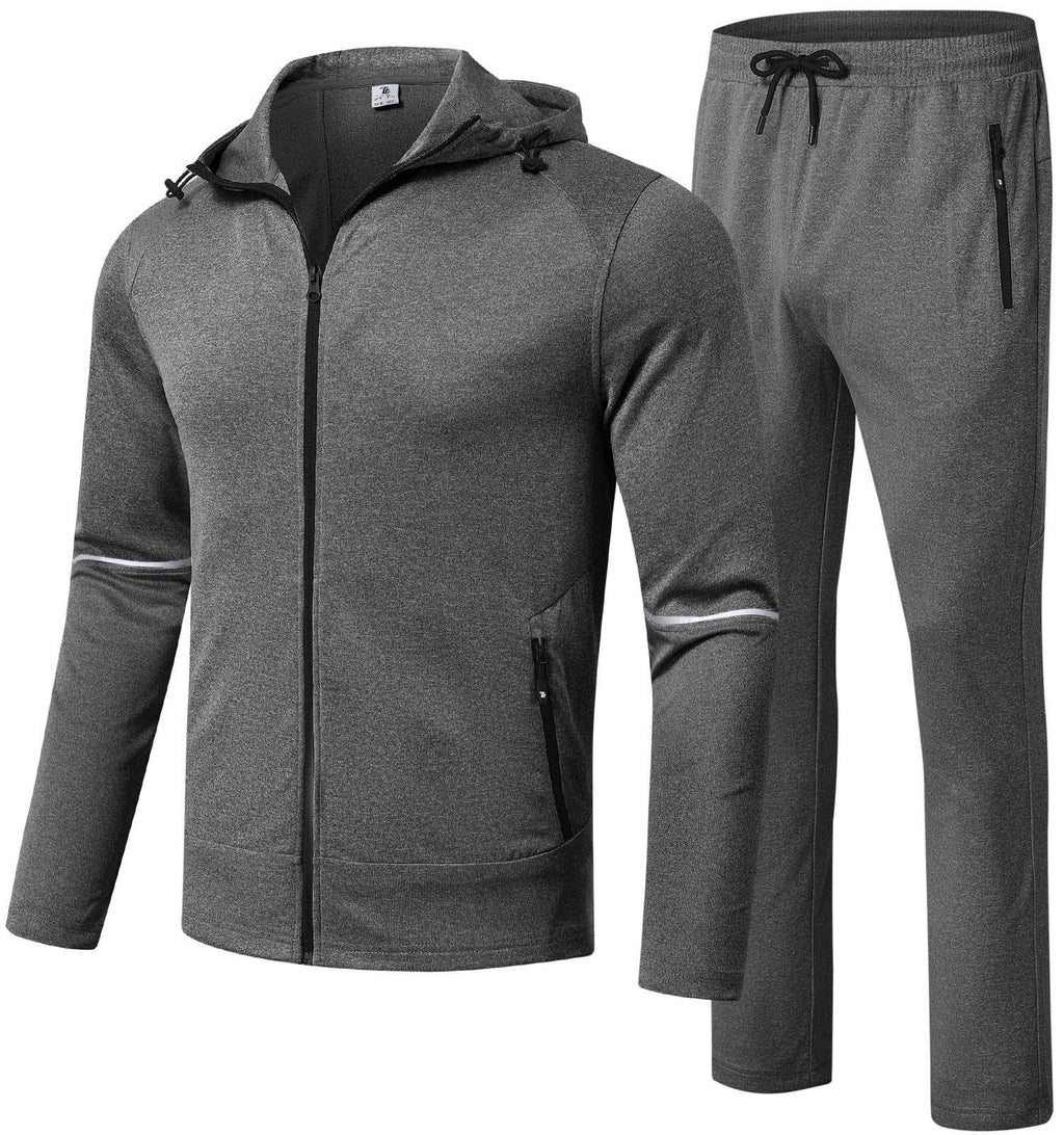 Rdruko Men's Track Sweat Suits 2 Piece Set Sweatsuits Tracksuits Jogging Workout Gym Athletic Suits with Hood
