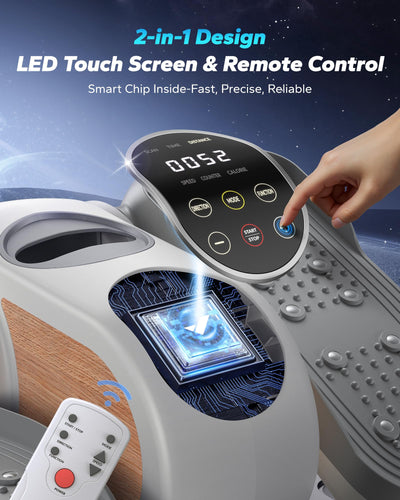 MERACH Under Desk Elliptical Machine, Leg Exerciser While Sitting for Seniors with Remote Control & 12-Speeds, Quiet Portable Electric Seated Pedal Exerciser Machine for Home Office