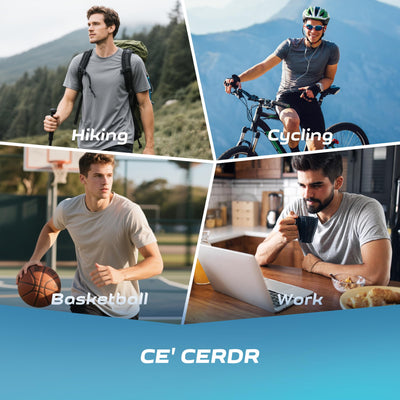 CE' CERDR Mens Workout Shirts Quick Dry Performance Short Sleeve Athletic Shirts