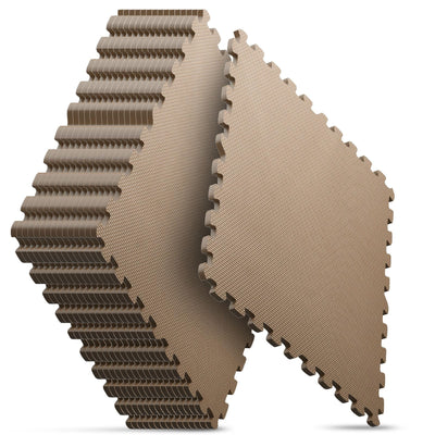 Home Gym Mat, Puzzle Exercise Mat, EVA Interlocking Foam Floor Tiles for Home Workout Equipment and Kids' Play Areas - Grey, 24 in x 24 in x ½ in - 12 Tiles (Grey, 12 Pack, 48 SQ FT)