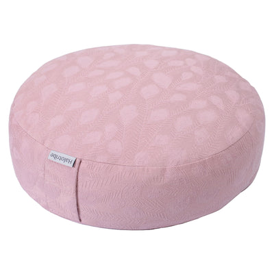 Meditation Cushion, Comfortable Meditation Pillow with Peacock Feather Jacquard Cover. Buckwheat Hull Filled Zafu Floor Pillow 16 * 16 * 5 in