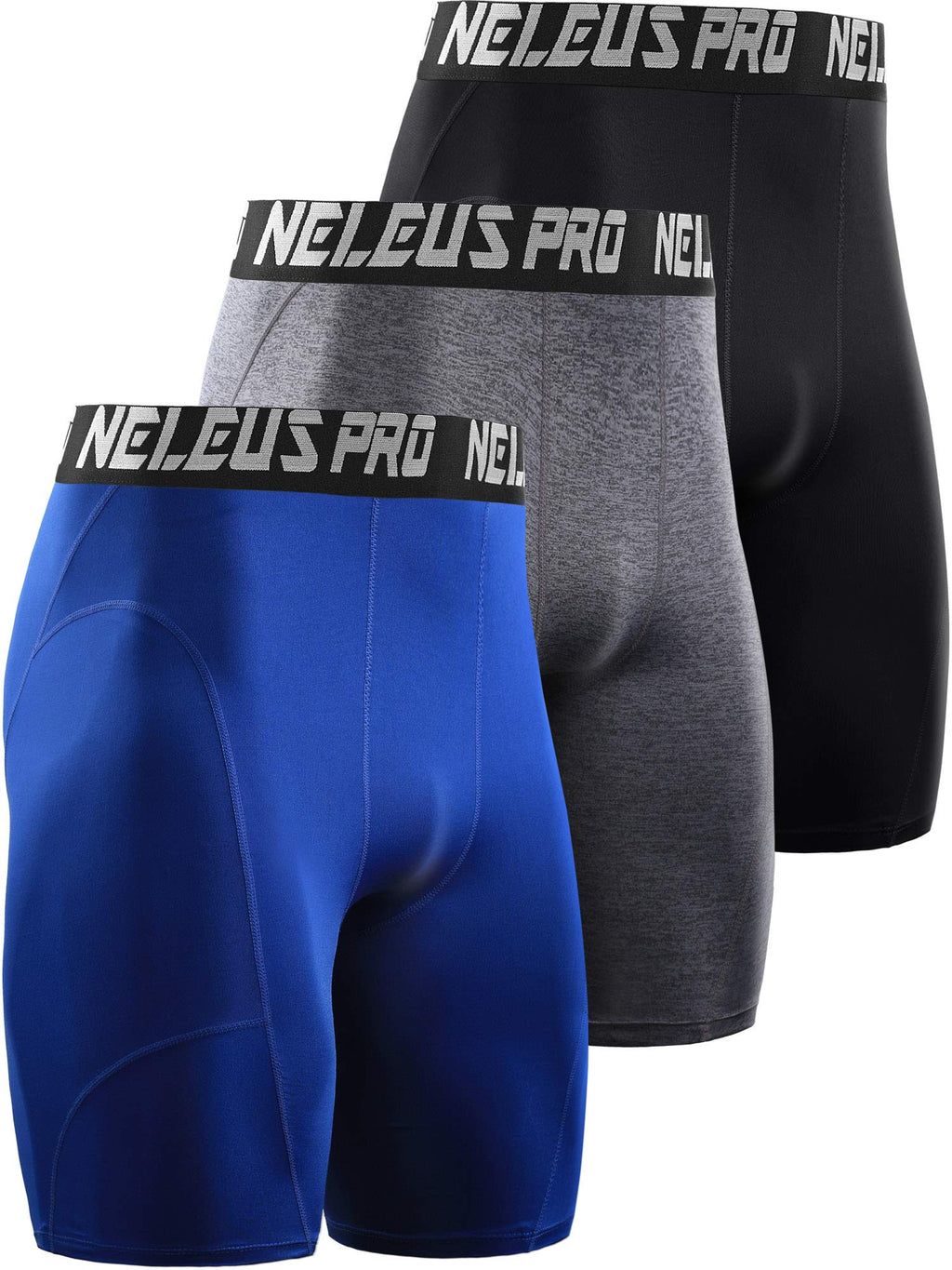 NELEUS 3 or 6 Pack Compression Shorts for Men Spandex Sport Shorts Running Athletic Workout Performance Baselayer Underwear